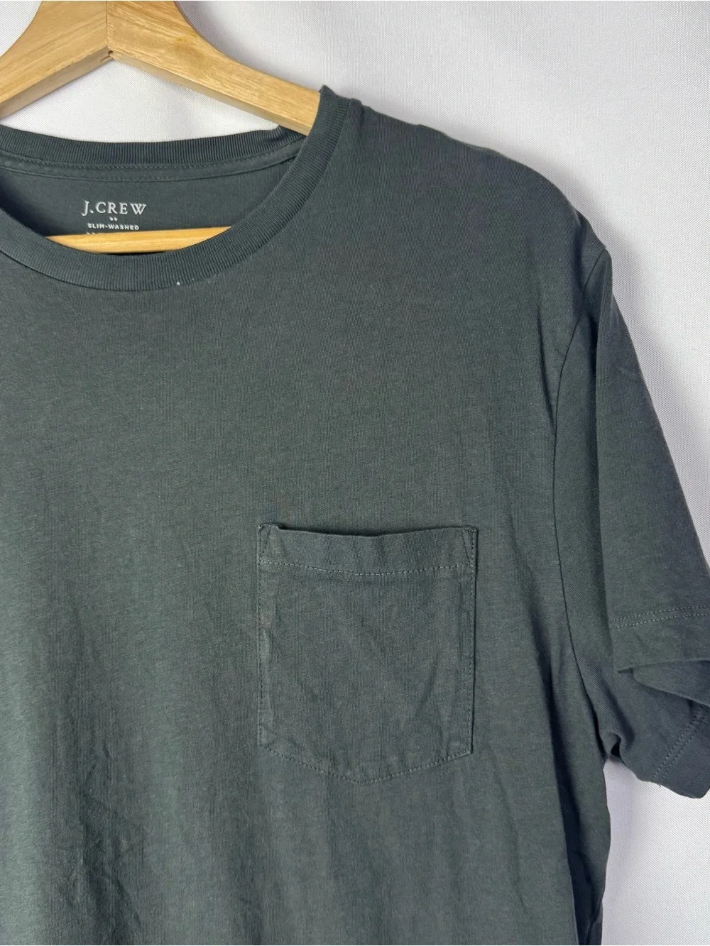 J. Crew Dark Charcoal Gray Slim‎ Washed Cotton Short Sleeve T-Shirt M